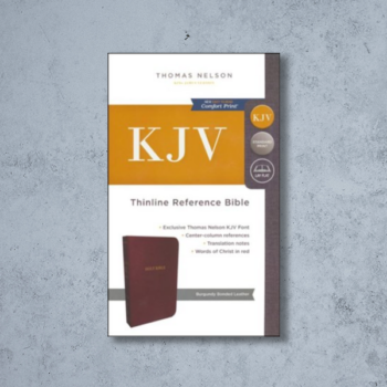 KJV Thinline Reference Bible Bonded Leather Burgundy Indexed