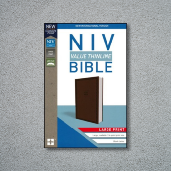 NIV Value Thinline Bible Large Print Brown, Imitation Leather