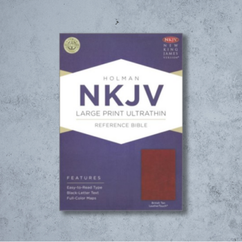 NKJV Large Print Ultrathin Reference Bible–soft leather-look, British tan