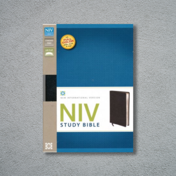 NIV Study Bible, Bonded Leather, Black, Red Letter Edition